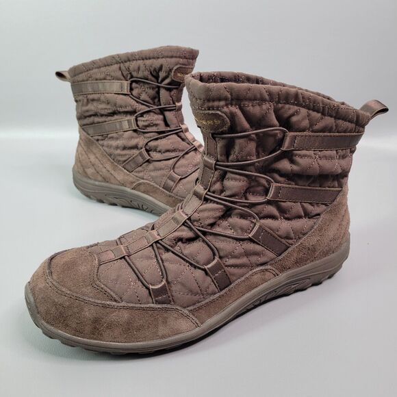 Skechers Reggae Fest Steady Womens Size 9.5 Brown Leather Ankle Booties Winter - Picture 1 of 10